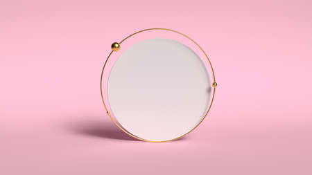 3d abstract  render. Pink platform for product display. Interior podium place. Blank decoration template for design.の写真素材