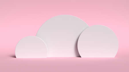 3d abstract  render. Pink platform for product display. Interior podium place. Blank decoration template for design.の写真素材