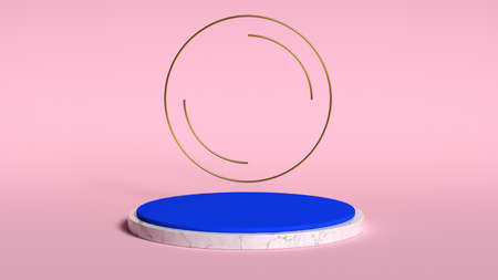 3d abstract  render. Pink platform for product display. Interior podium place. Blank decoration template for design.の写真素材