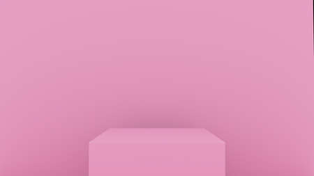 3d abstract  render. Pink platform for product display. Interior podium place. Blank decoration template for design.の写真素材