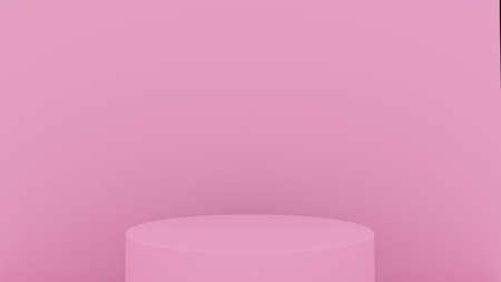 3d abstract  render. Pink platform for product display. Interior podium place. Blank decoration template for design.の写真素材
