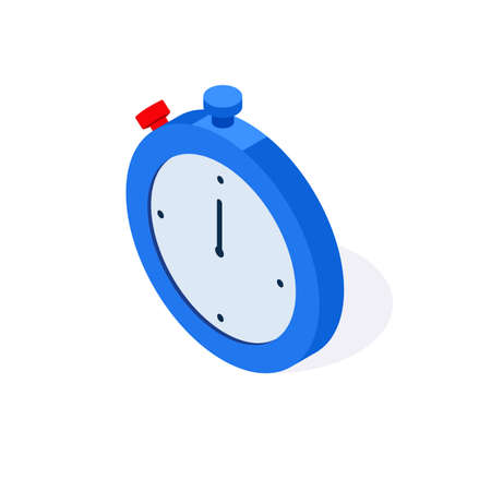 Watch isometric flat icon. 3d stopwatch timer isolated on whiteのイラスト素材