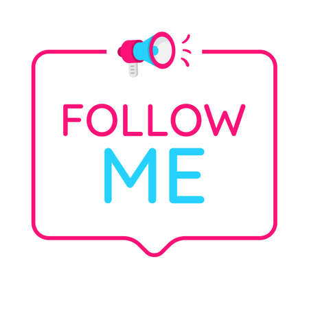 Follow me badge, icon, logo. Concept for social media.のイラスト素材