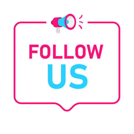 Follow us badge, icon, logo. Concept for social media.のイラスト素材