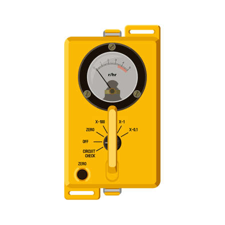 Geiger counter. Device to meter radiation nuclear danger for safety or science. Vectorのイラスト素材