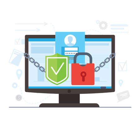 Network internet security and online privacy concept. Vector illustrationのイラスト素材
