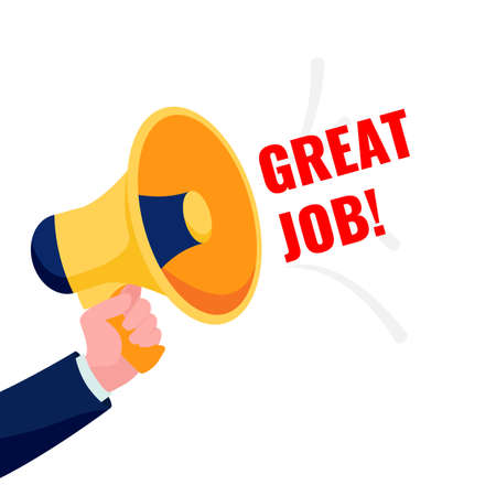 Great job text banner. Greeting and good work concept. Vectorのイラスト素材