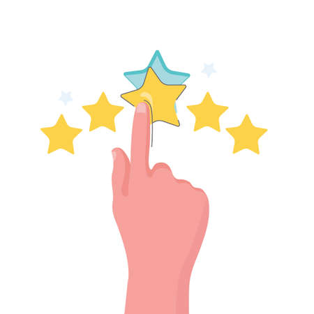 Rate us concept. Five star customer feedback review.のイラスト素材