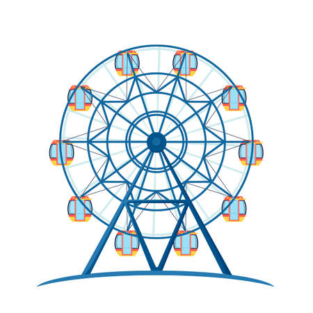 Amusement entertainment park giant wheel for fun.のイラスト素材