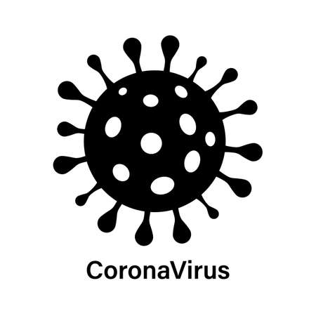 Coronavirus icon or logo. Epidemic disease infection. Virus biohazard concept. Vectorのイラスト素材