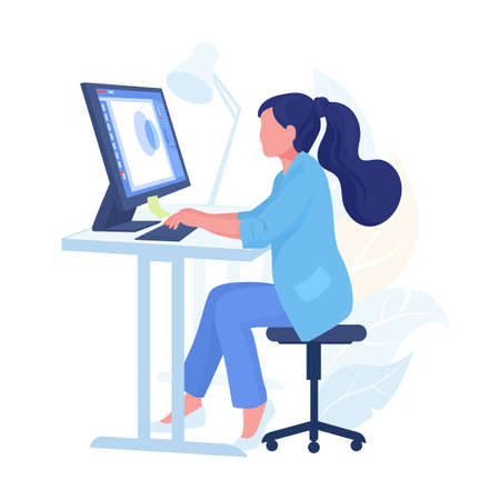 Person working from home.のイラスト素材