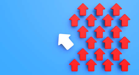Arrow business and success concept on background. Achievement abstract illustration. 3D renderの写真素材