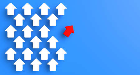 Arrow business and success concept on background. Achievement abstract illustration. 3D renderの写真素材