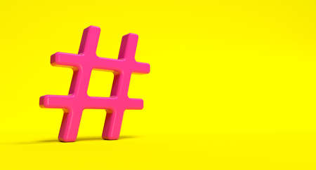 Hashtag symbol on background. Social media network concept illustration. 3D rendering.の写真素材