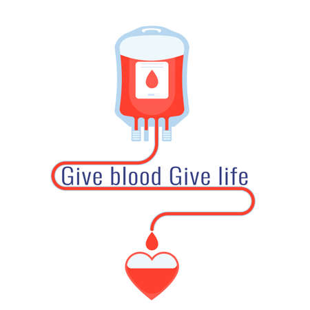 Blood donation, give blood, safe life and charity concept. Vectorのイラスト素材