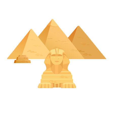 Giza pyramids.Egypt ancient travel architecture sight. Vectorのイラスト素材