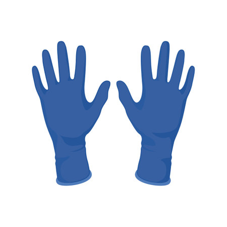 Medical gloves on isolated white background for hospital surgeon and stay health. Vectorのイラスト素材
