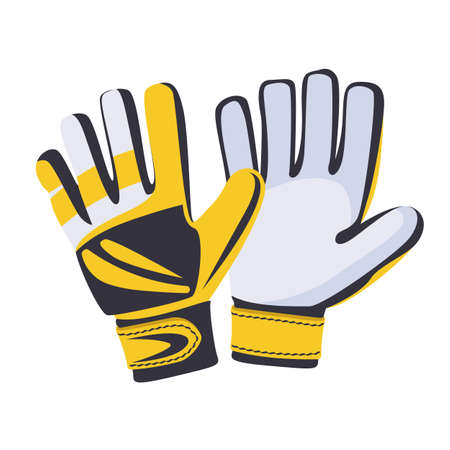 Football or soccer goalkeeper glove isolated on white. Sport equipment. Vectorのイラスト素材