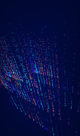 Abstract future ai background with blue big data and digital dots for tech and technology science...