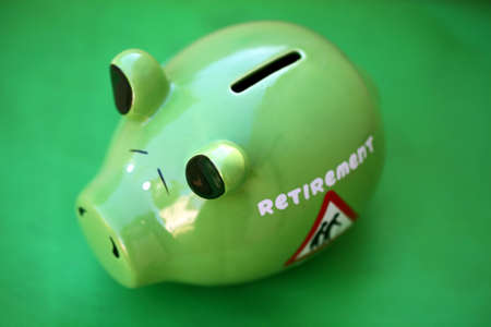 Piggy bank with sunset light - money conceptの写真素材