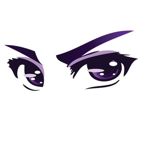Blue Intense Anime Eyesのイラスト素材