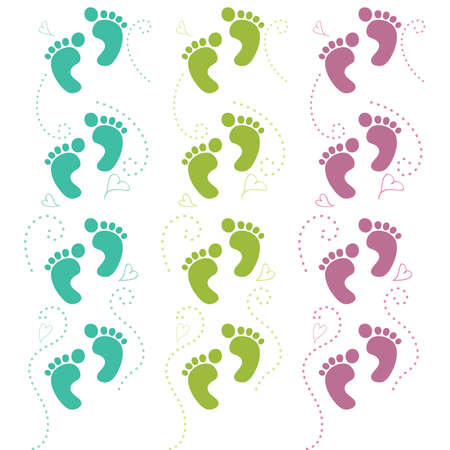 Cute Baby Foot Printsのイラスト素材