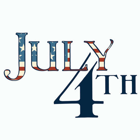 July 4th title typographyのイラスト素材