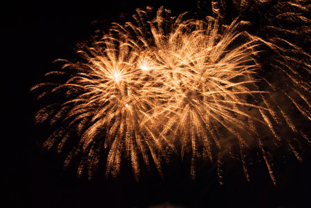 Orange firework burst
