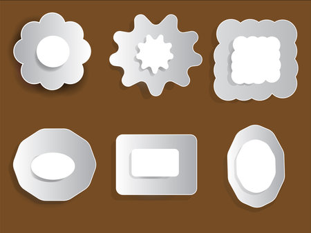 Set of paper cutouts in various shapes.のイラスト素材