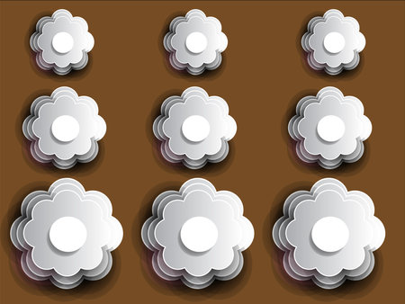 pictures of paper flowers of various sizesのイラスト素材