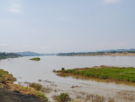 Landscape of Mekong river in Laos,Loei province.の写真素材