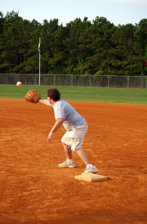 Softball, 1st Base, You're Out!!!の写真素材