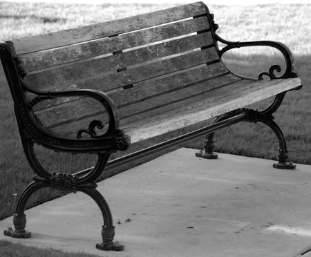Southlake Town Square Black & White Benchの写真素材