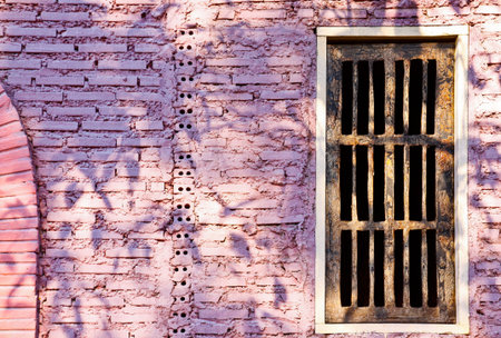 Window on wall of Castleの写真素材