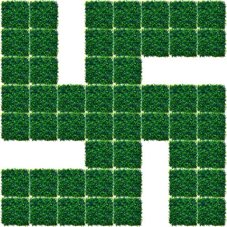Swastika made from Artificial Grass pattern isolated on white background.の写真素材