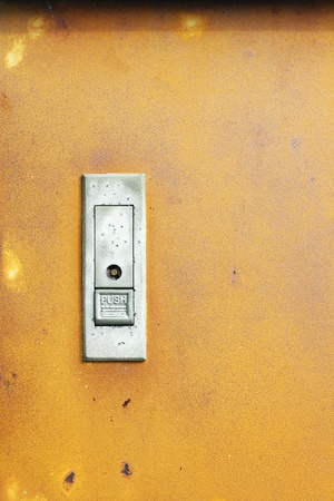 Locked for locker push to open and lock yellow cover cabinet.の写真素材
