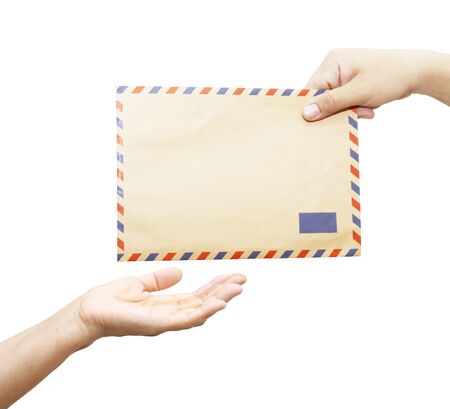 Passing mail, manの写真素材