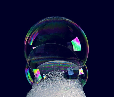 Soap bubble on dark background