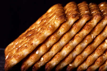 Appetizing Cookies on the black backgroundの写真素材