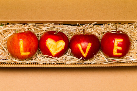 Apples with word love