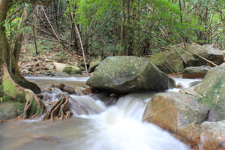 The heaven-liked view of waterfall at Ratchburi