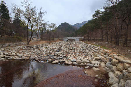 Landscape view outside the stone bridge in seoraksanの写真素材