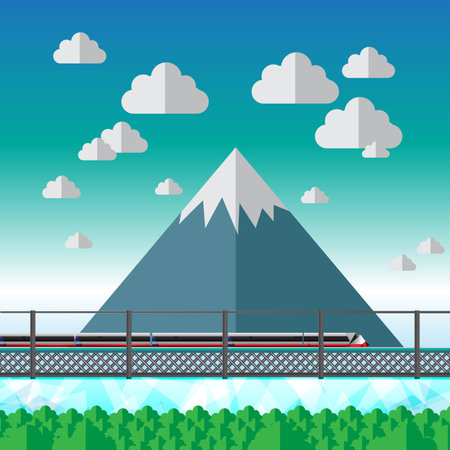 Fuji Mountain Japan Vectorのイラスト素材
