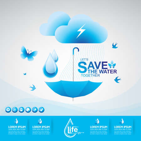 Save Water Vectorのイラスト素材