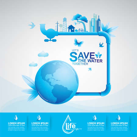 Save Water Vectorのイラスト素材