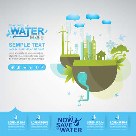 Save Water Vector Concept Ecologyのイラスト素材