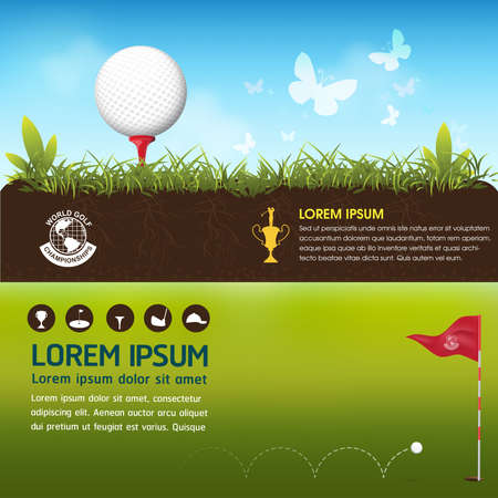 Golf Tournament World Vector Conceptのイラスト素材