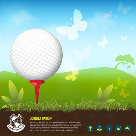 Golf Tournament World Vector Conceptのイラスト素材
