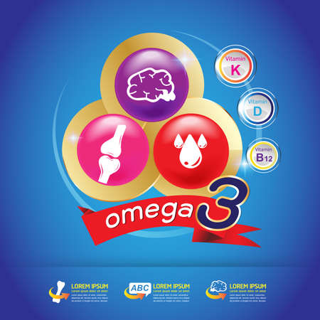 Kids Vitamin Omega 3 Vectorのイラスト素材