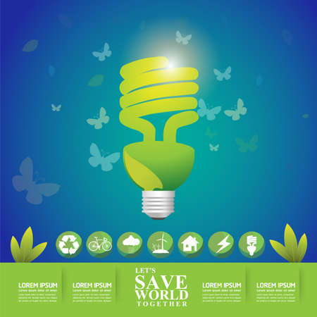 Save the World and Go Green Conceptのイラスト素材